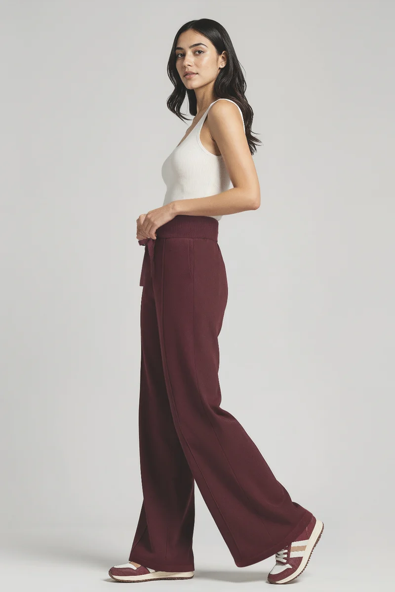 Ally Wide Leg Pant | Heather Fig