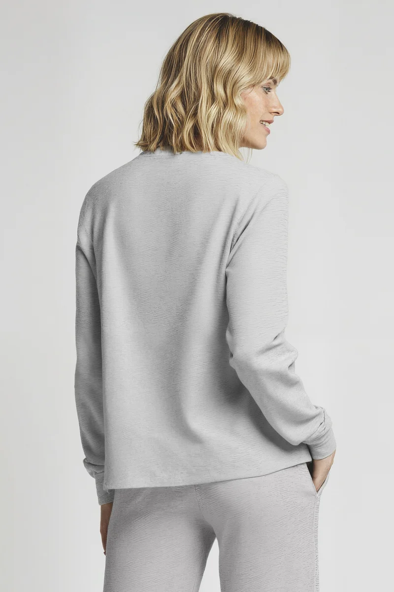 Brushed Rib Pullover | Light Heather Grey