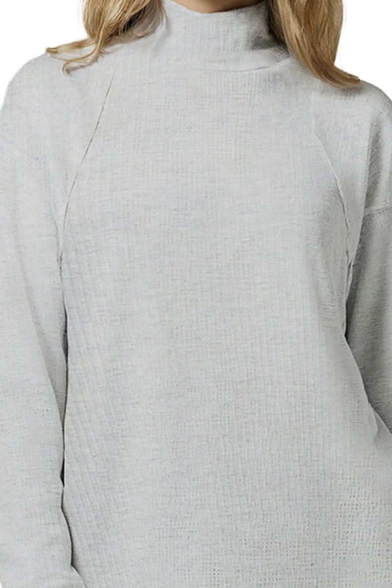 Brushed Rib Pullover | Light Heather Grey