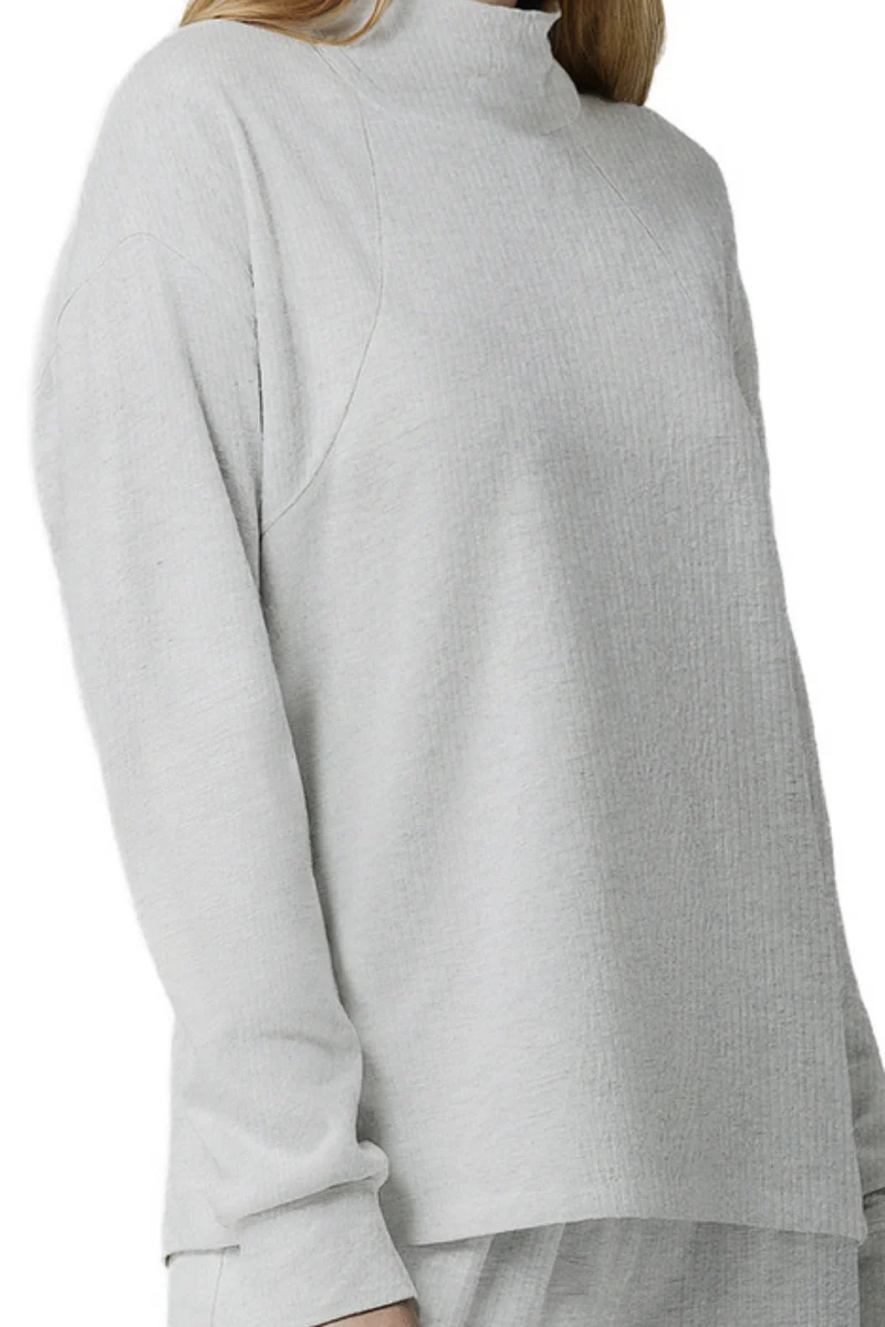 Brushed Rib Pullover | Light Heather Grey