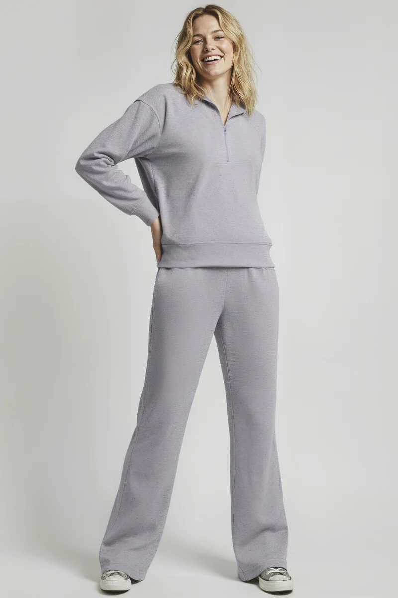 Cynthia Wide Leg Pant | Heather Grey