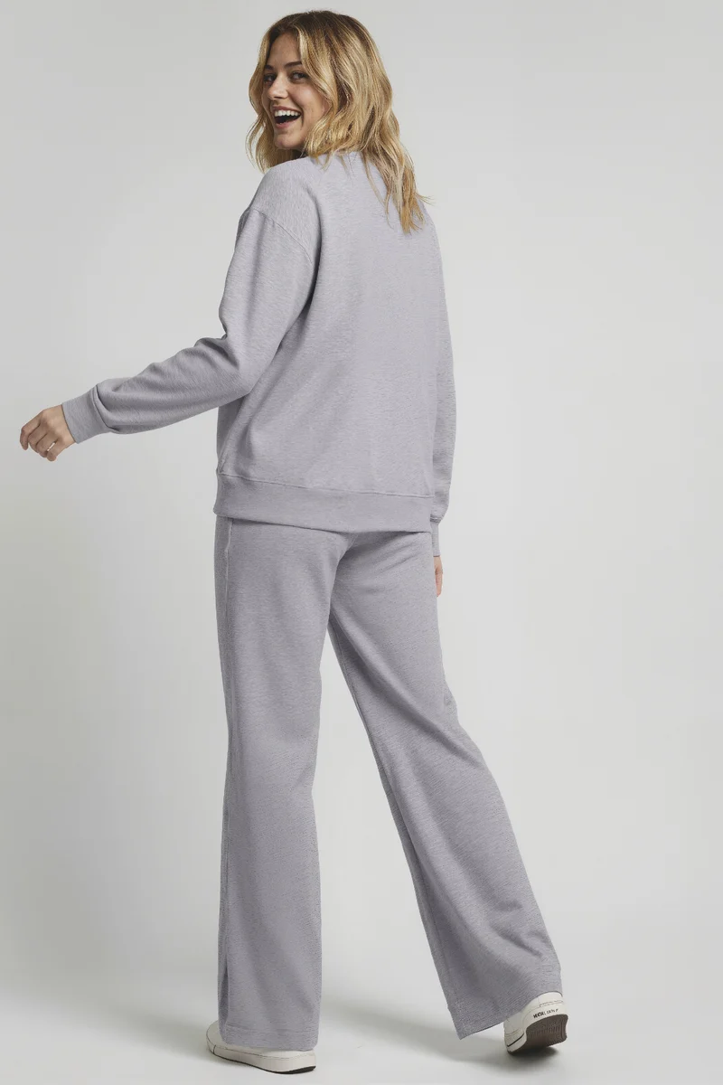 Cynthia Wide Leg Pant | Heather Grey