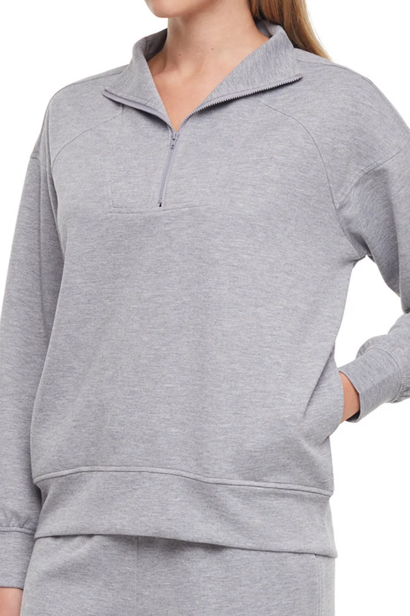 Cynthia 1/4 Zip Pullover | Heather Grey