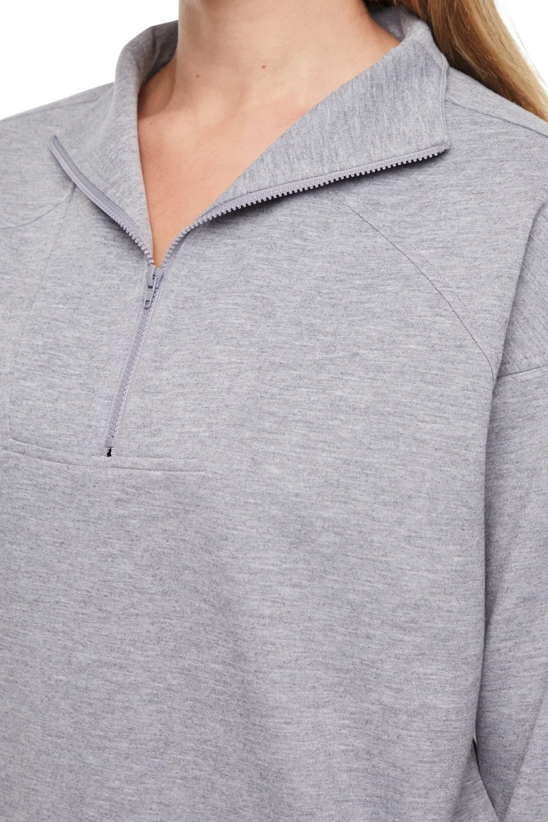 Cynthia 1/4 Zip Pullover | Heather Grey