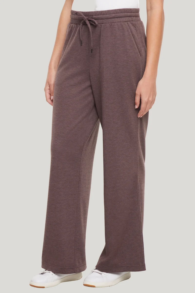 Cynthia Wide Leg Pant | Heather Black Coffee