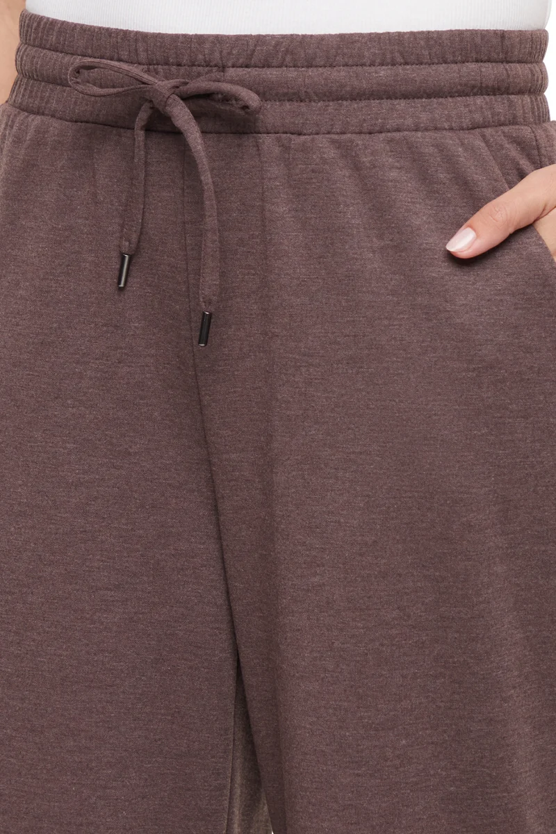 Cynthia Wide Leg Pant | Heather Black Coffee
