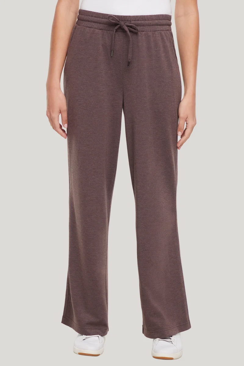 Cynthia Wide Leg Pant | Heather Black Coffee