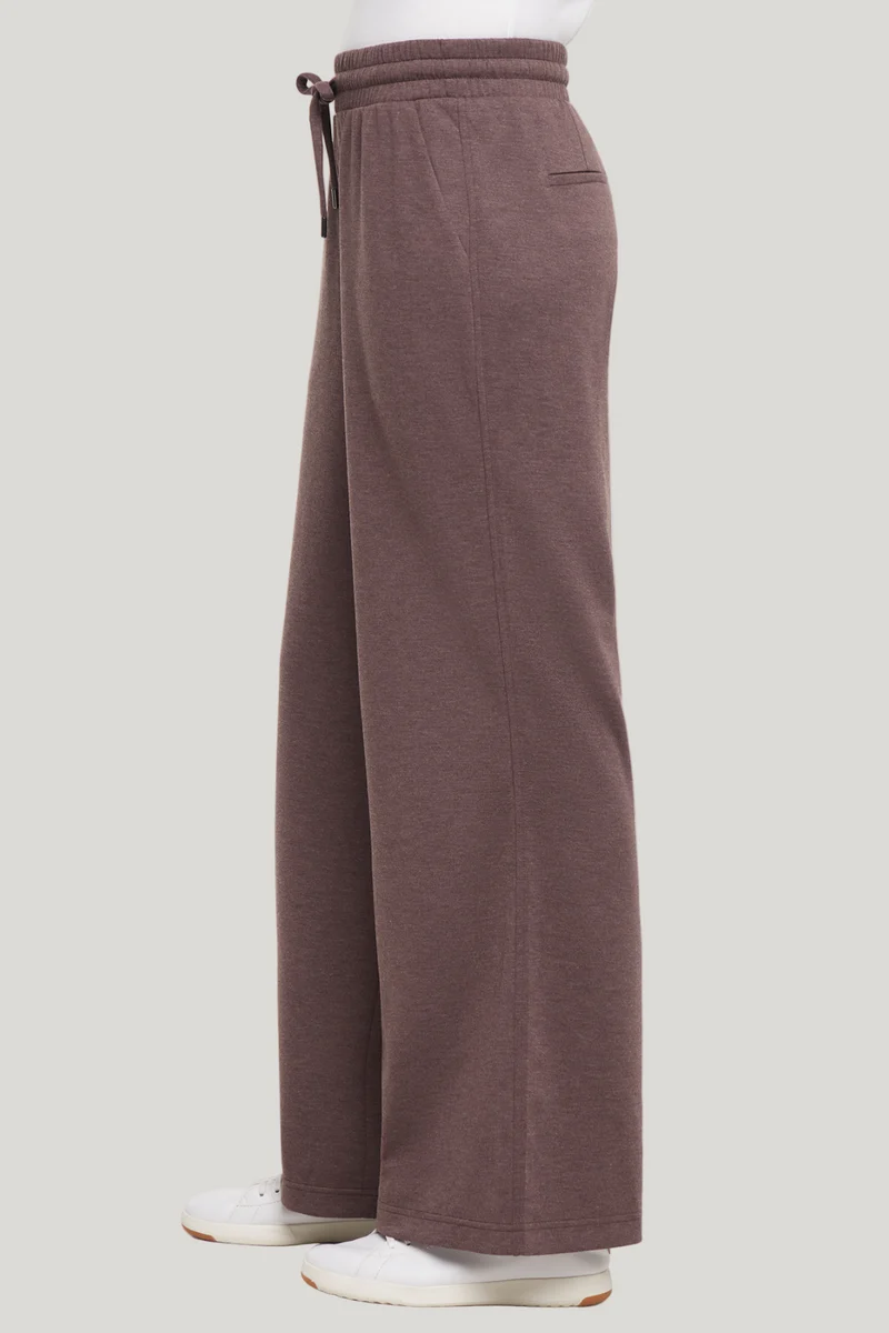 Cynthia Wide Leg Pant | Heather Black Coffee