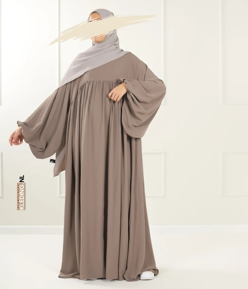 Jilbab Soumaya Ballonärmel - Taupe
