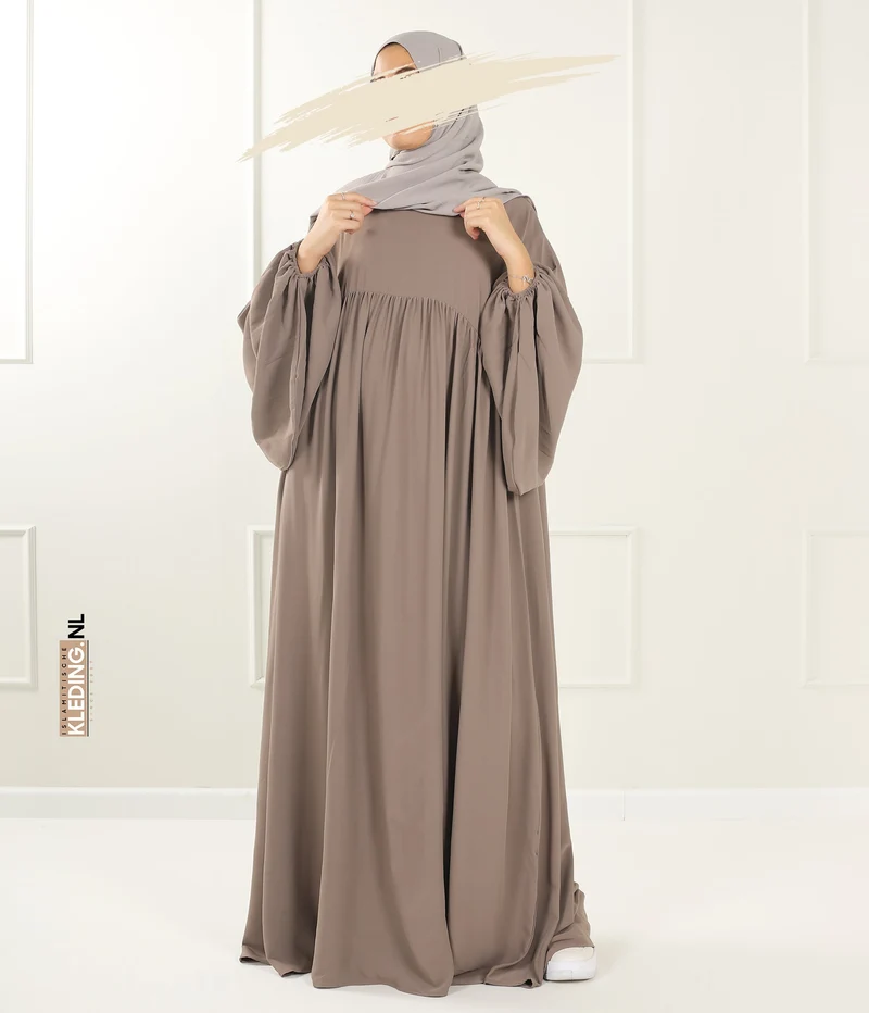 Jilbab Soumaya Ballonärmel - Taupe