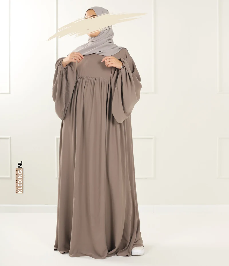 Jilbab Soumaya Ballonärmel - Taupe