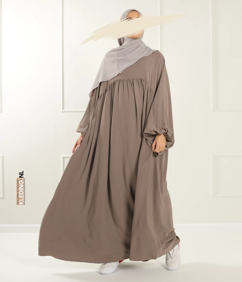 Jilbab Soumaya Ballonärmel - Taupe