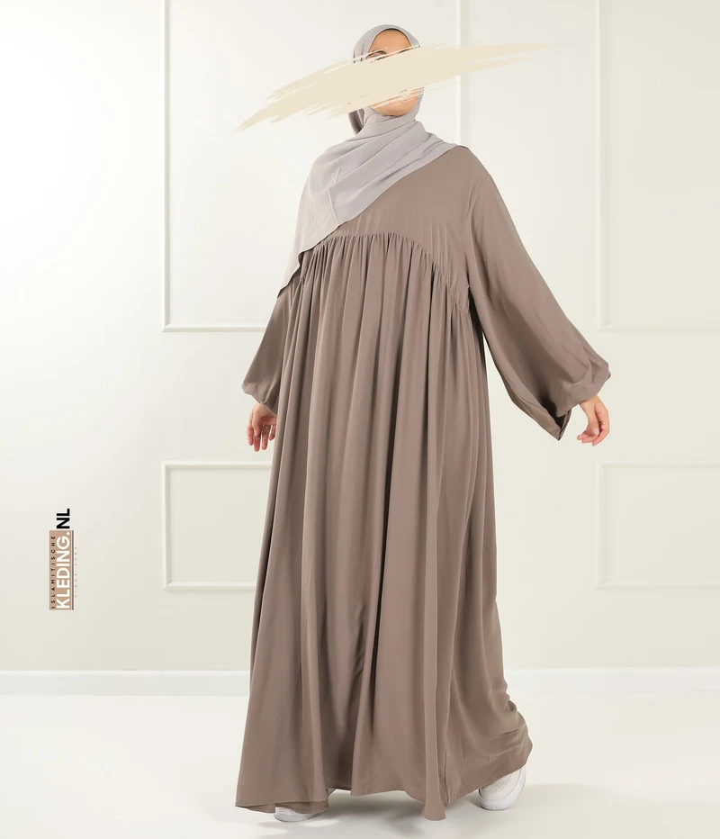 Jilbab Soumaya Ballonärmel - Taupe