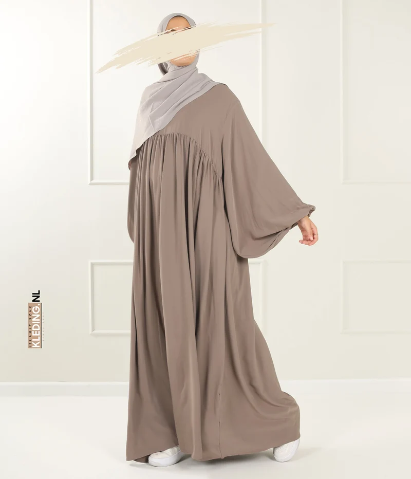 Jilbab Soumaya Ballonärmel - Taupe