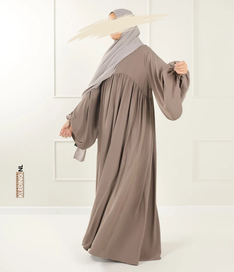 Jilbab Soumaya Ballonärmel - Taupe