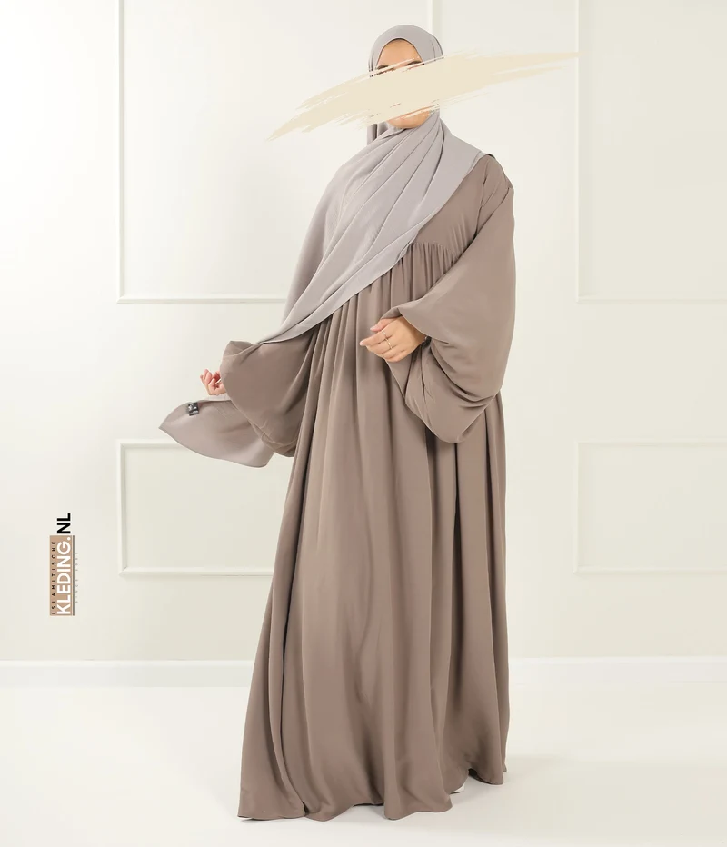 Jilbab Soumaya Ballonärmel - Taupe