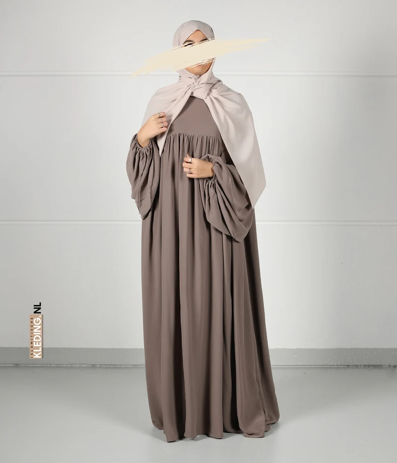 Jilbab Soumaya Ballonärmel - Taupe