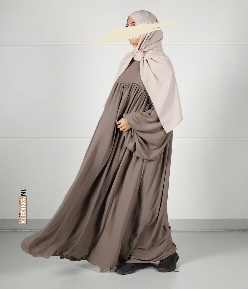 Jilbab Soumaya Ballonärmel - Taupe