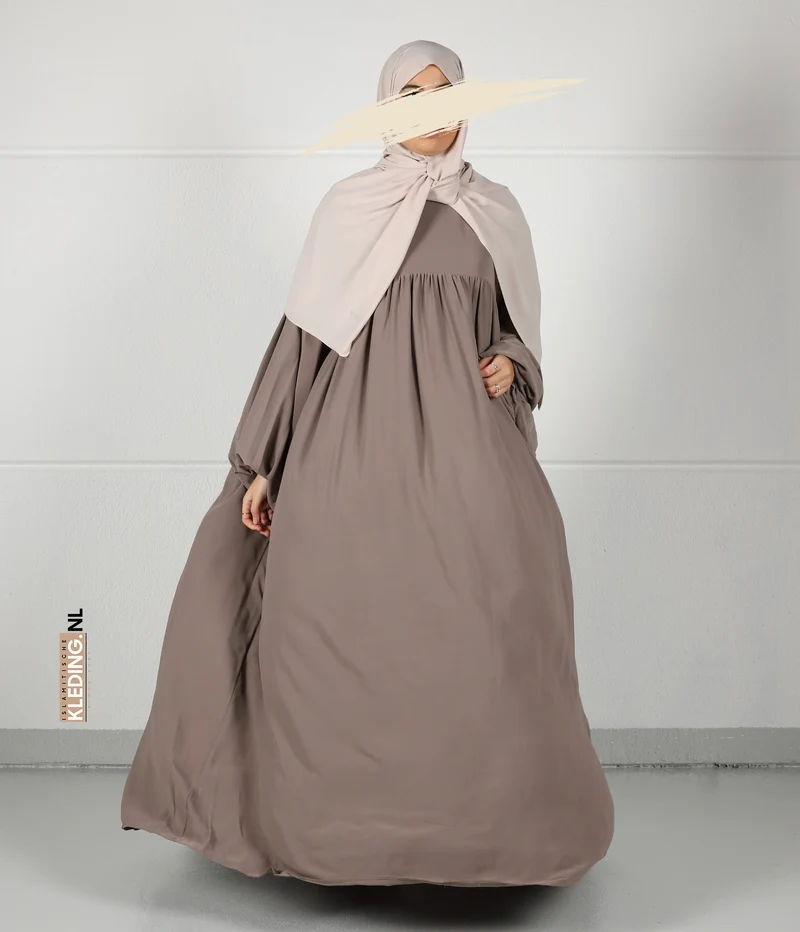 Jilbab Soumaya Ballonärmel - Taupe