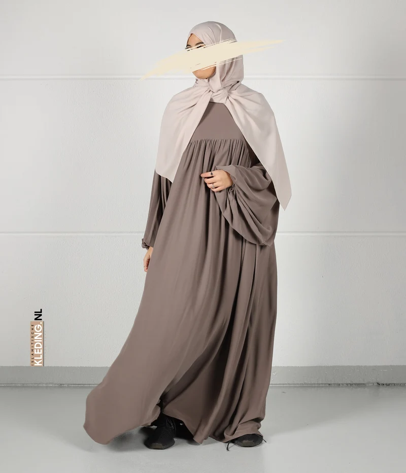 Jilbab Soumaya Ballonärmel - Taupe