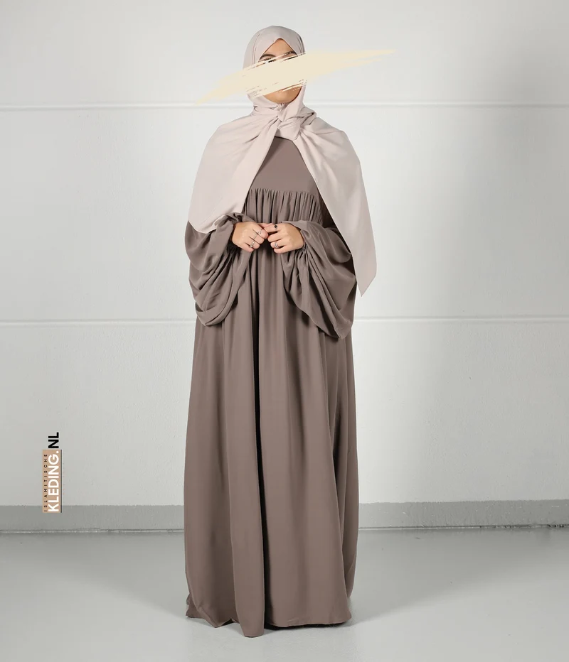 Jilbab Soumaya Ballonärmel - Taupe