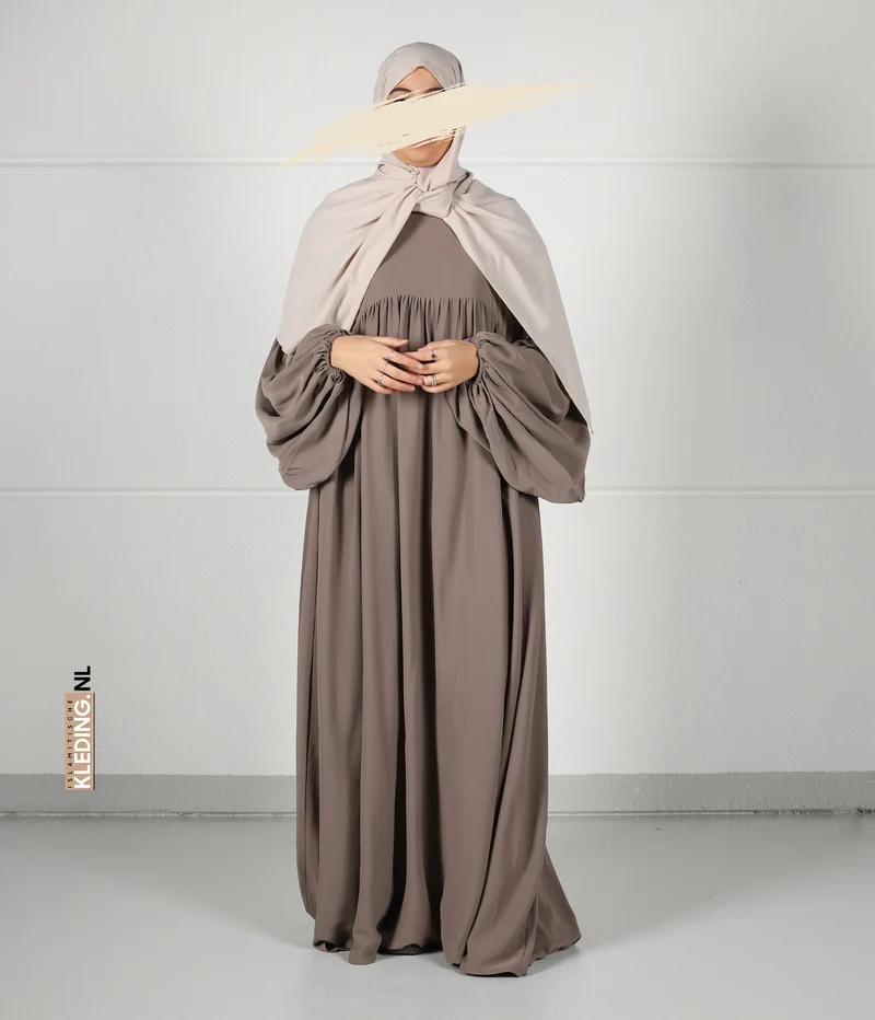 Jilbab Soumaya Ballonärmel - Taupe