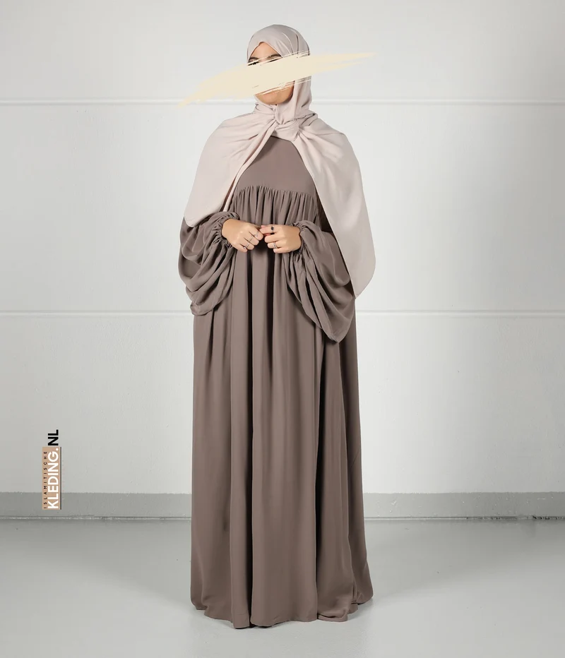 Jilbab Soumaya Ballonärmel - Taupe