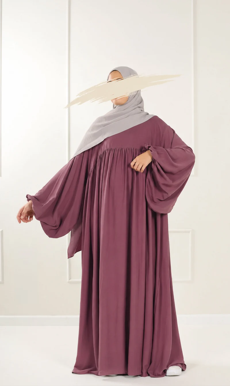 Jilbab Soumaya Ballonärmel - Samt Mauve