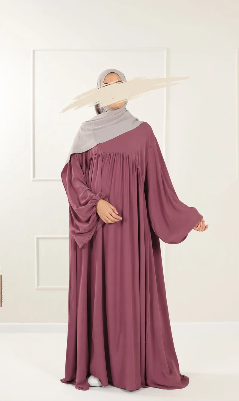Jilbab Soumaya Ballonärmel - Samt Mauve
