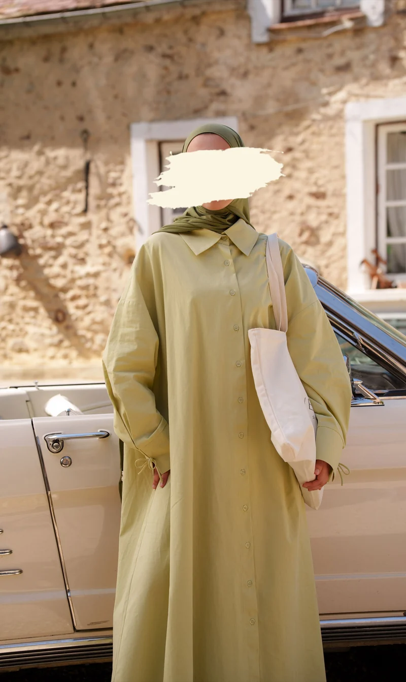 Oversized Baumwollblusenkleid