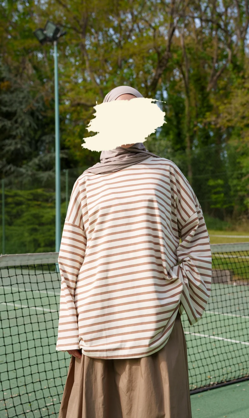 Gestreiftes Langarmhemd aus Baumwolle
