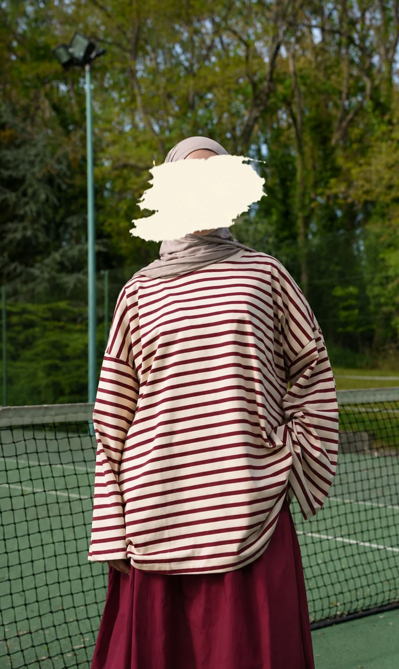 Gestreiftes Langarmhemd aus Baumwolle