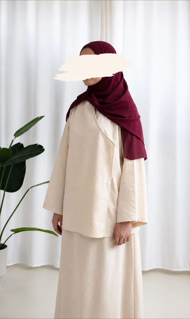 Ramallah Leinen-Set Creme