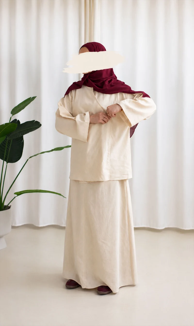 Ramallah Leinen-Set Creme