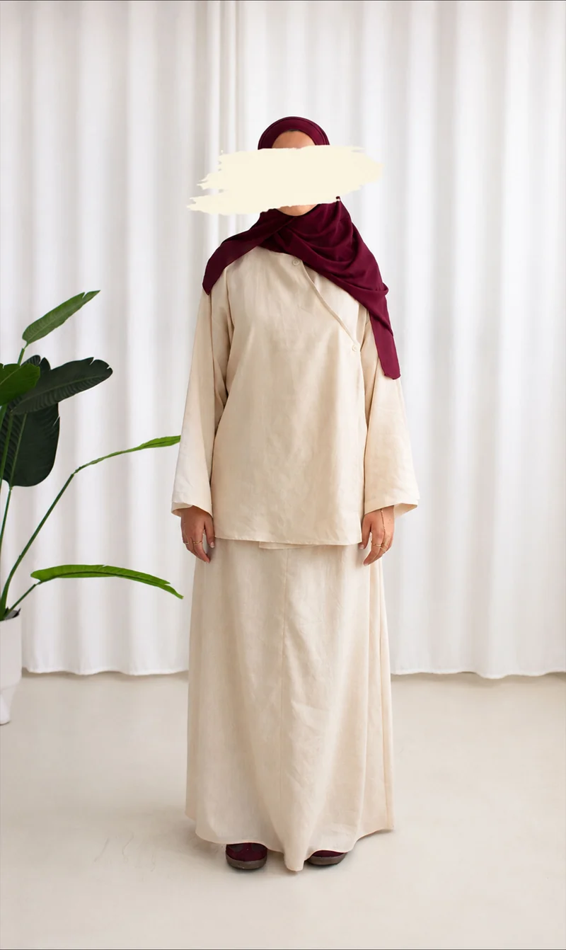 Ramallah Leinen-Set Creme