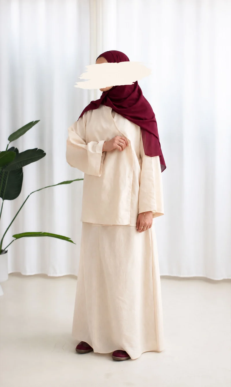 Ramallah Leinen-Set Creme