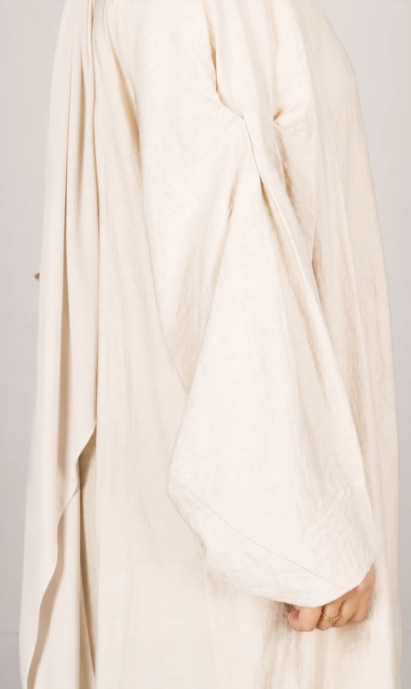 Leinen-Abaya Safirah - Creme