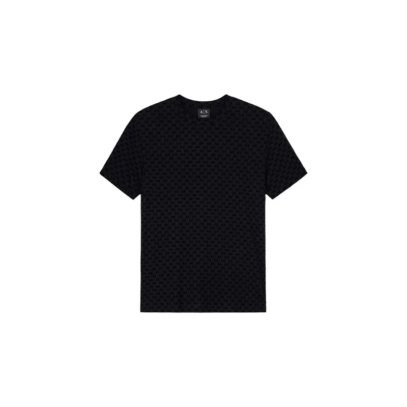 Armani Exchange Schwarzes Baumwoll-T-Shirt für Herren