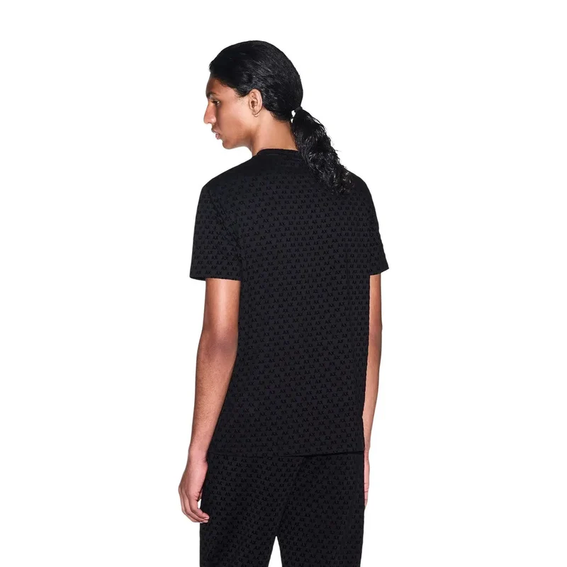 Armani Exchange Schwarzes Baumwoll-T-Shirt für Herren