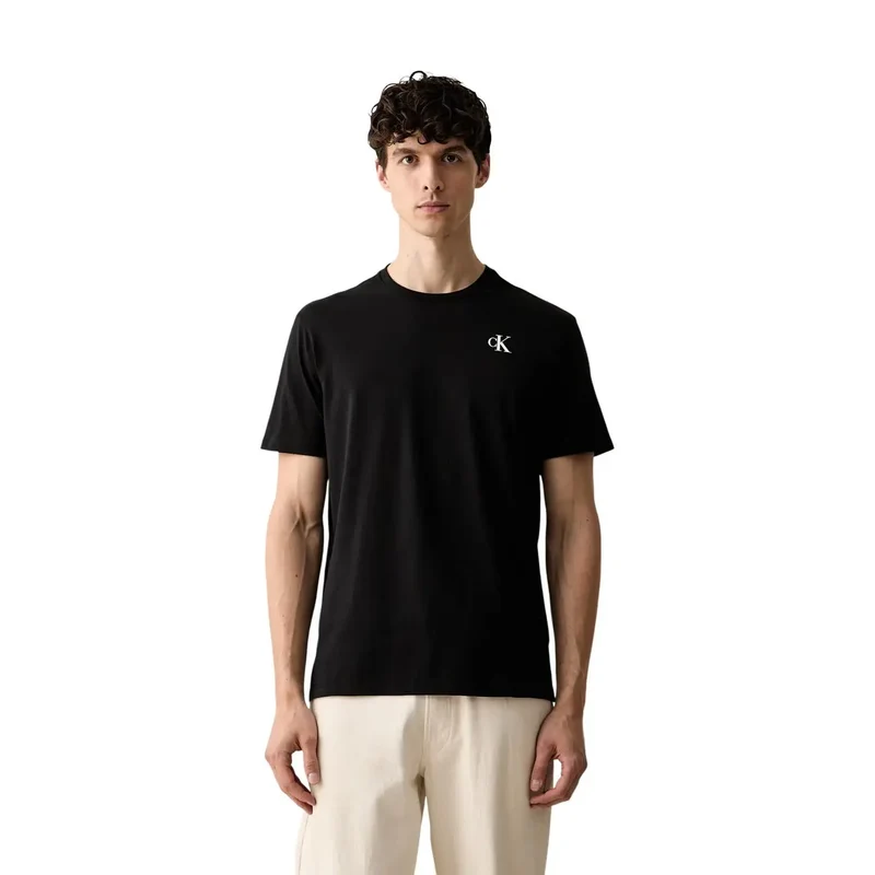 Calvin Klein Schwarzes Herren-T-Shirt aus Baumwolle, klassische Passform
