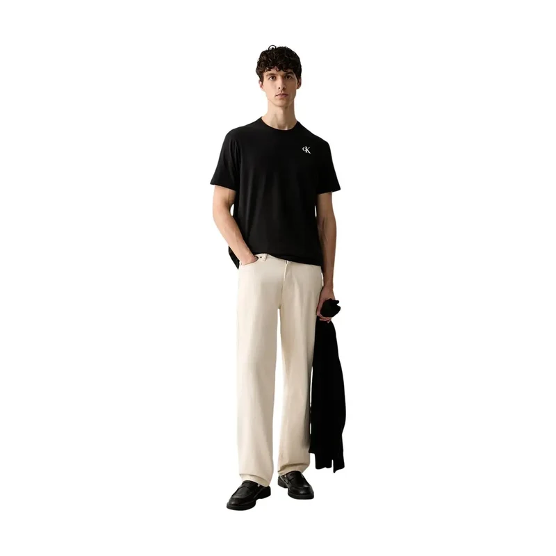 Calvin Klein Schwarzes Herren-T-Shirt aus Baumwolle, klassische Passform