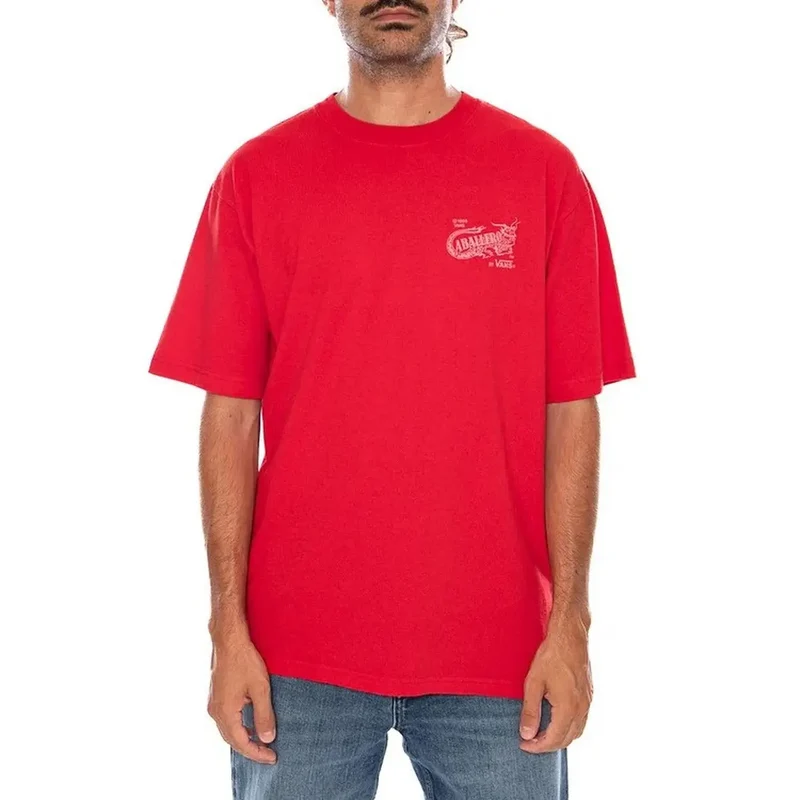 Vans Herren Baumwoll-T-Shirt, rot, Rundhalsausschnitt