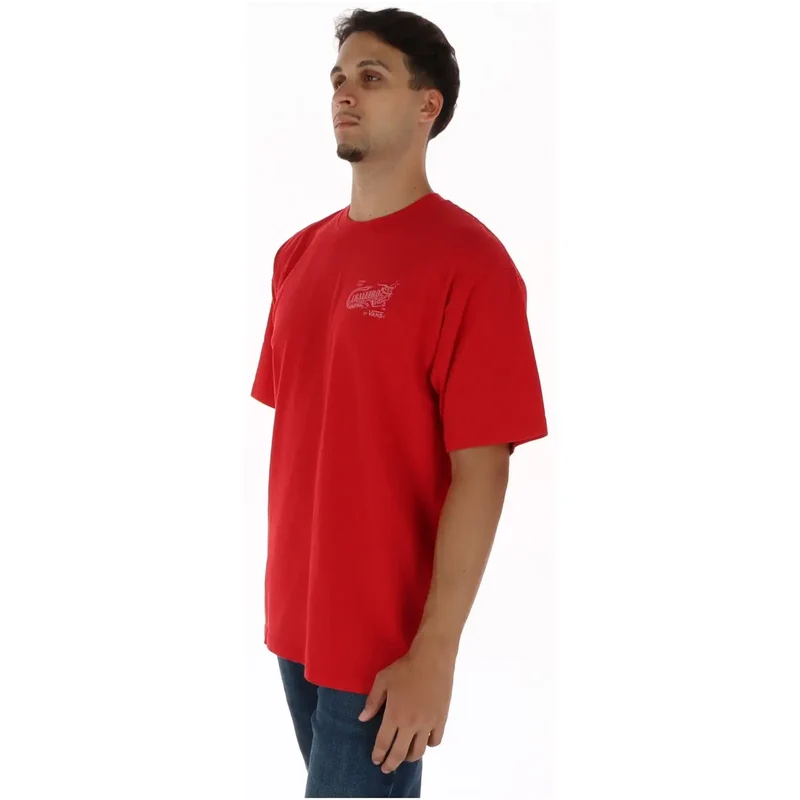Vans Herren Baumwoll-T-Shirt, rot, Rundhalsausschnitt