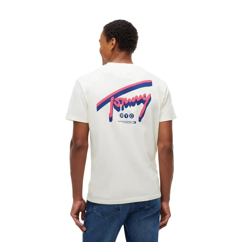 Tommy Hilfiger Weißes Herren-T-Shirt aus Bio-Baumwolle
