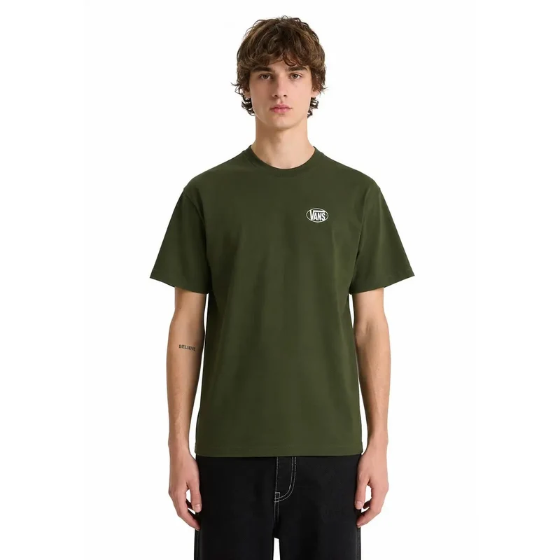 Vans Herren Grünes Baumwoll-T-Shirt Rundhalsausschnitt