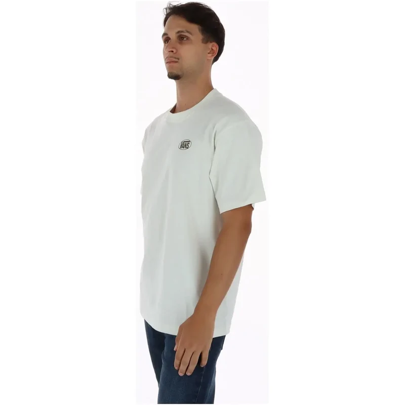 Vans Herren Weißes Baumwoll-T-Shirt Rundhalsausschnitt
