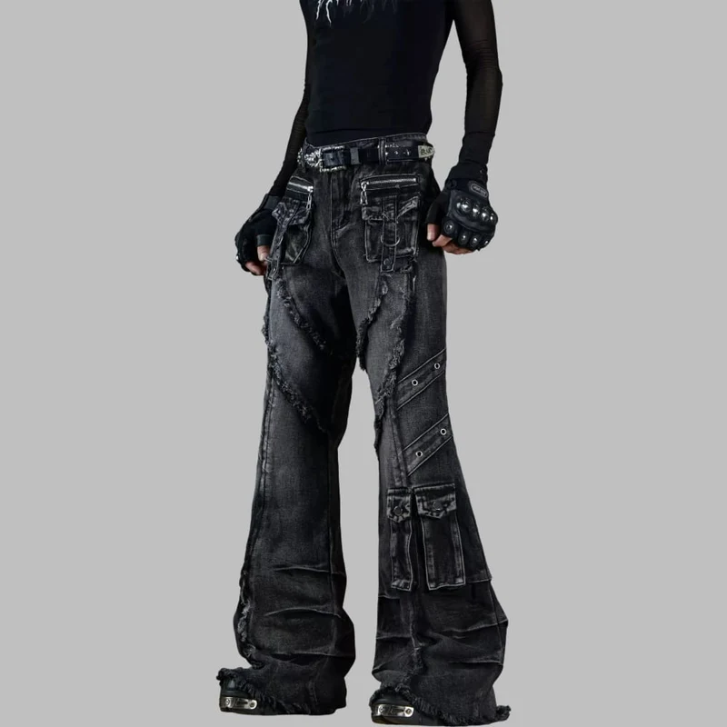 Grunge-Jeans mit offener Kante für Herren