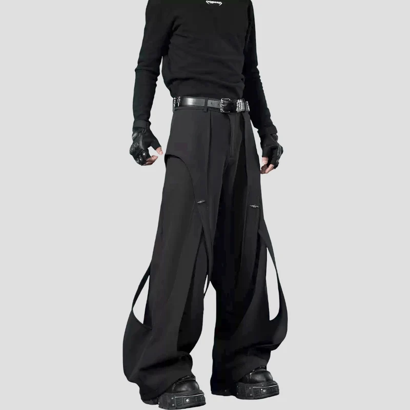 Grunge-Hose für Damen mit lockerem Bein und Trägern