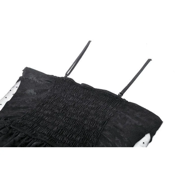 Damen-Top aus transparenter, gerüschter Gothic-Spitze