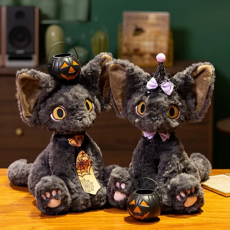 Gothic-Katzenpuppe für Damen mit flauschiger Krawatte